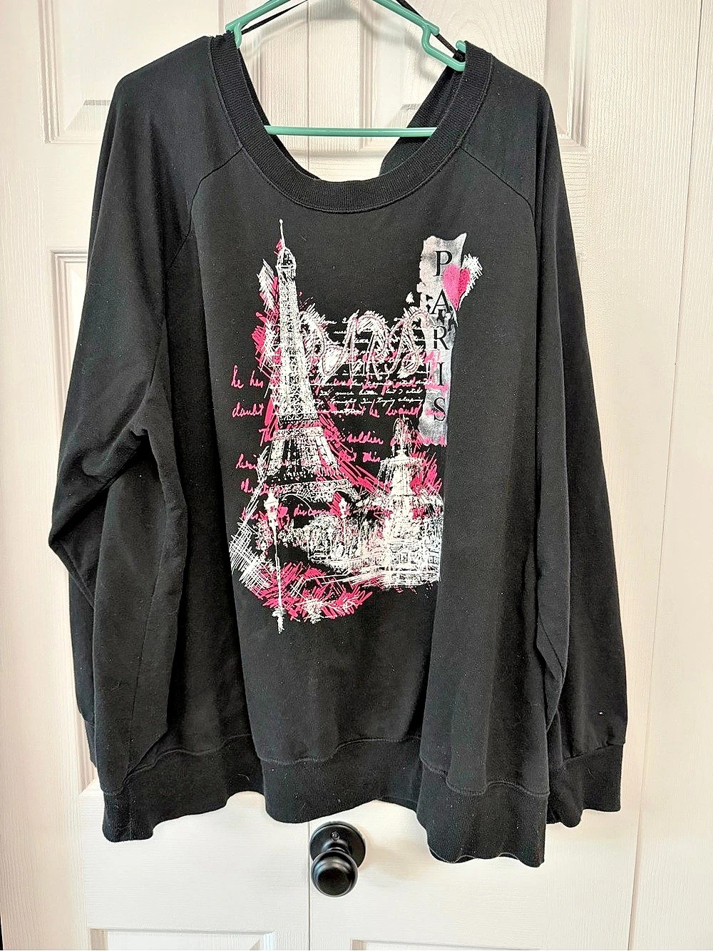 Fashion Bug “Paris” Graphic Sweatshirt in Black & Pink